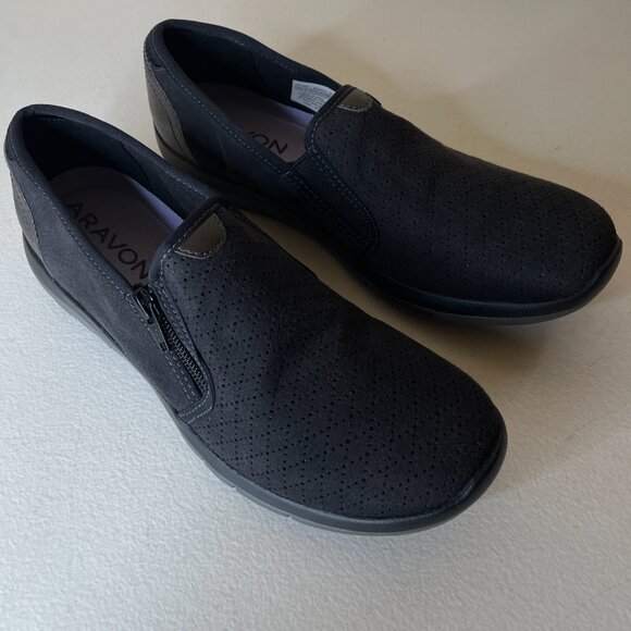 Aravon Wembly Side Zip Faux Suede Shoes Size 8.5 Narrow - Picture 16 of 16